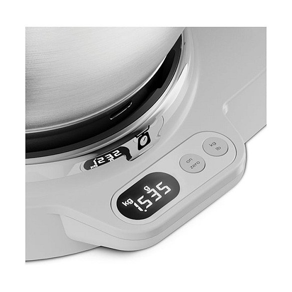 Kenwood KVC65.001WH Titanium Chef Baker 5L Robot de Cocina Multifunción, Batidora Amasadora 1200W, Tazón Acero Inoxidable Blanco, Capacidad 2.18kg Masa de Pan