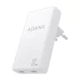 Aisens Cargador de Pared GaN Ultra Delgado 65W 2xUSB-C Blanco ASCH-65W2P077-W