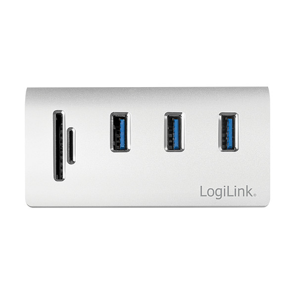 LogiLink Hub USB 3.0 de 3 puertos con lector de tarjetas
