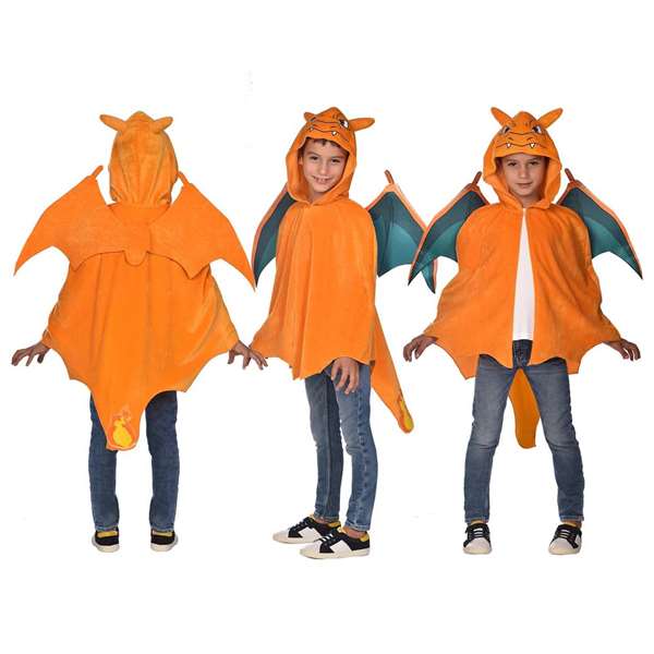 Liragram Disfraz Charizard Cape Unisex Talla 3-7 Años