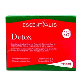 HEEL Essentialis Detox 30 Comp. Complemento alimenticio con extractos de plantas, vegano, sin gluten y sin lactosa para la eliminación