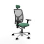 PIQUERAS Y CRESPO Silla de oficina Motilla con mecanismo Sincro/Traslack, Verde esmeralda y Gris