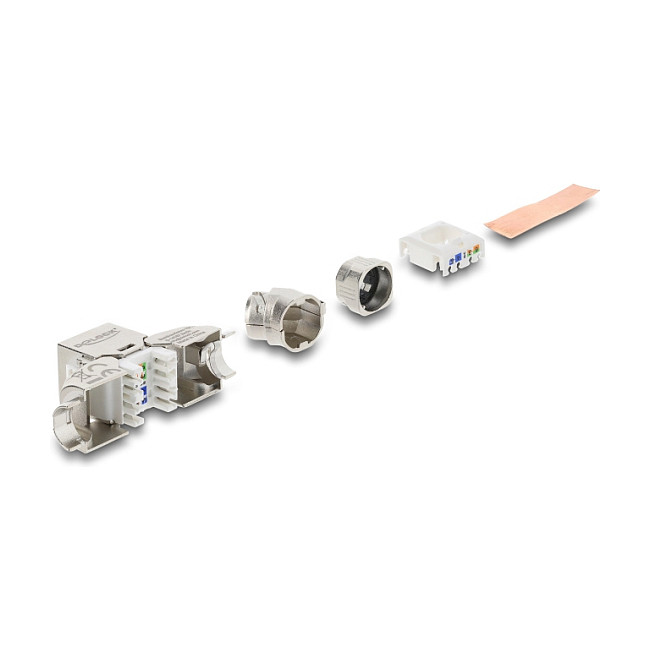 DeLOCK 90798 Módulo Keystone RJ45 para LSA Cat.6A blindado con ángulo de 45°