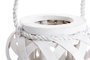 DKD Home Decor Portavelas de Madera y Cristal Blanco 18x18x13 cm