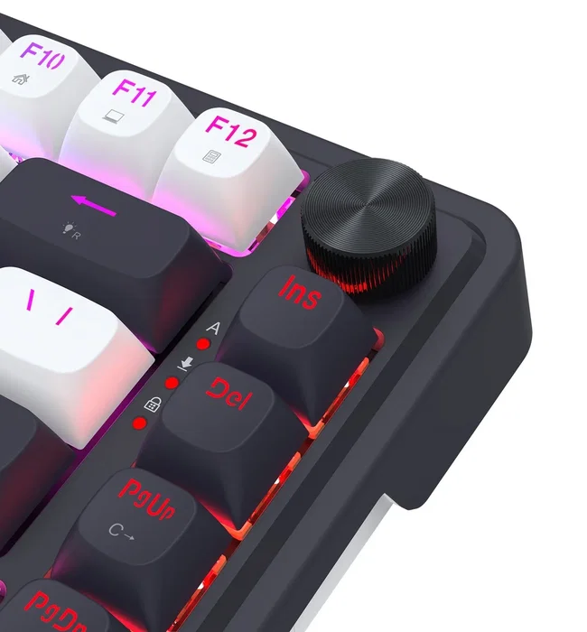 Redragon Ucal K673WB-RGB-M Teclado Mecánico Gaming 81 Teclas RGB Wired USB-C Blanco Negro Layout Polaco