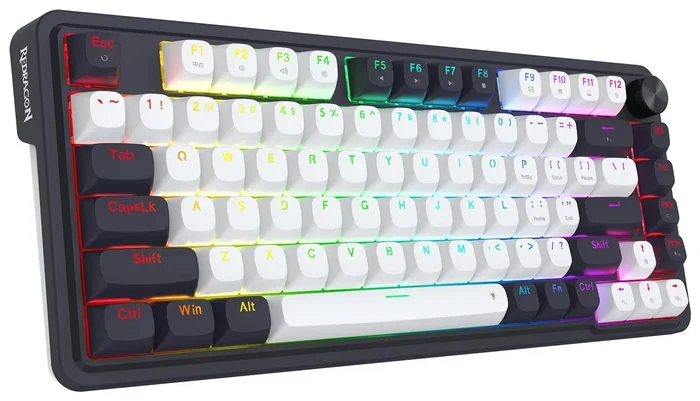 Redragon Ucal K673WB-RGB-M Teclado Mecánico Gaming 81 Teclas RGB Wired USB-C Blanco Negro Layout Polaco