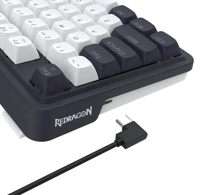 Redragon Ucal K673WB-RGB-M Teclado Mecánico Gaming 81 Teclas RGB Wired USB-C Blanco Negro Layout Polaco