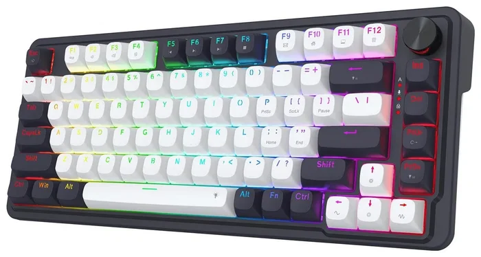 Redragon Ucal K673WB-RGB-M Teclado Mecánico Gaming 81 Teclas RGB Wired USB-C Blanco Negro Layout Polaco