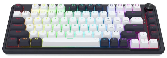 Redragon Ucal K673WB-RGB-M Teclado Mecánico Gaming 81 Teclas RGB Wired USB-C Blanco Negro Layout Polaco