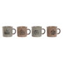 DKD Home Decor Set de Café de Gres Mate Azul de 180ml
