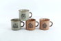 DKD Home Decor Set de 4 Tazas de Gres Azul Rosa 7.6 x 6 x 7 cm Capacidad 180ml Apto Microondas y Lavavajillas