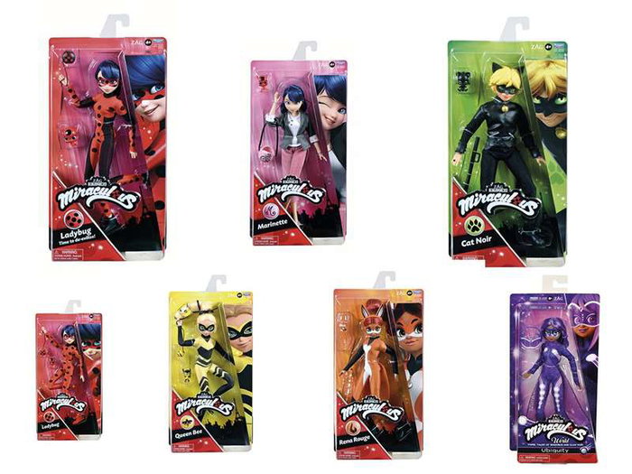 Toy Partner Muñeca de Moda Miraculous Ladybug y Cat Noir 26 cm