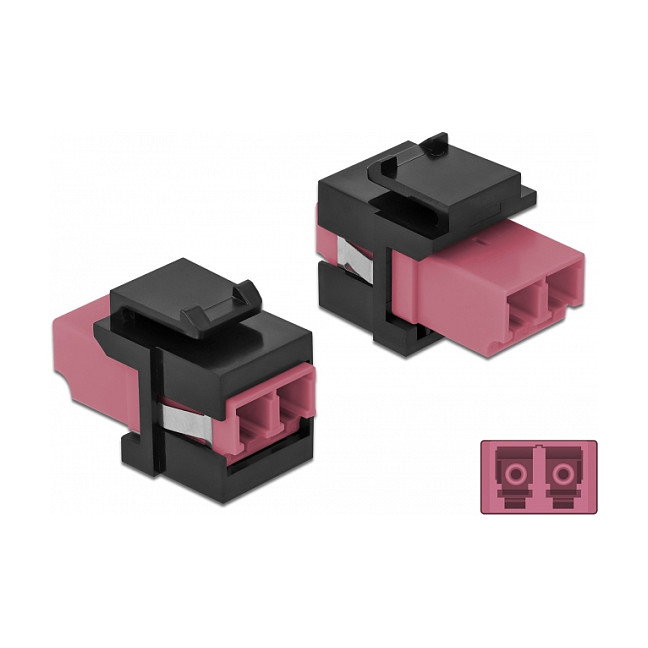 DeLOCK Módulo Keystone LC Duplex hembra a LC Duplex hembra violeta/negro 86721