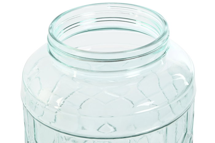 DKD Home Decor Dispensador de Bebidas de Cristal e Inox Azul 3,6L