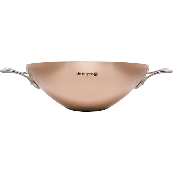 De Buyer Prima Matera Wok de cobre y acero con tapa de vidrio