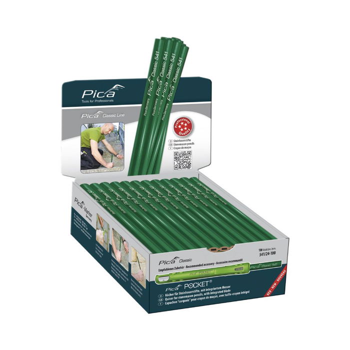 Pica Lápiz de albañil Perfil Ovalado Dureza 2H Alta Resistencia a la Rotura