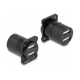 DeLOCK Módulo USB 2.0 Tipo-A 2 x Hembra a 2 x Hembra Negro