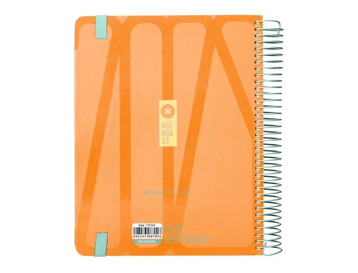 Agenda Espiral Antartik Bold A5+ 2025 Dia Pagina Colores Azul Y Melocoton Surtidos Papel 80 gr 8 unidades