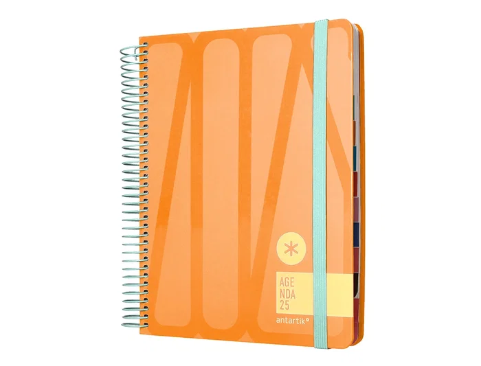 Agenda Espiral Antartik Bold A5+ 2025 Dia Pagina Colores Azul Y Melocoton Surtidos Papel 80 gr 8 unidades