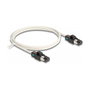 DeLOCK Cable de red Cat6a S/FTP con clips de color de 1 m, blanco