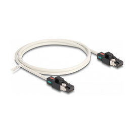 DeLOCK Cable de red Cat.6A S/FTP con clips de color giratorios 1 m Blanco