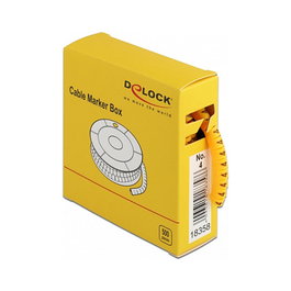 DeLOCK Caja de marcadores de cables Nr: 4 amarillo 500 unidades