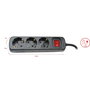 Regleta 3 Enchufes Schuko con Interruptor Silver Electronics 9643 Negro