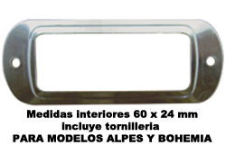 Pack de 5 Tarjeteros Metálicos Inox 60x24 mm con Tornillos