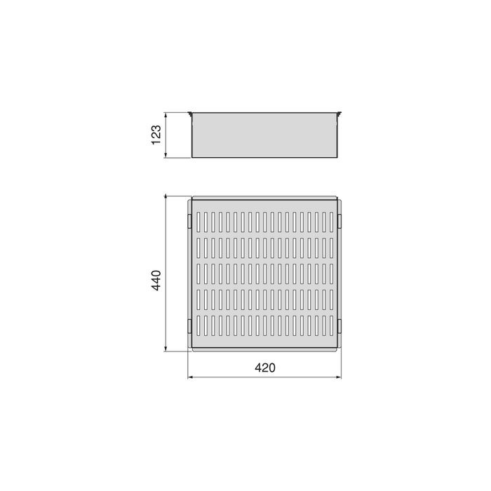 Emuca Cajón metálico para armarios y vestidores Quartz, 440 (M60), Acero, Titanio