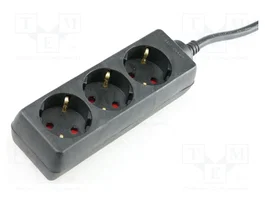 AS SCHWABE Prolongador de alimentación H05VV-F 3G1,5mm2 1,4m Negro