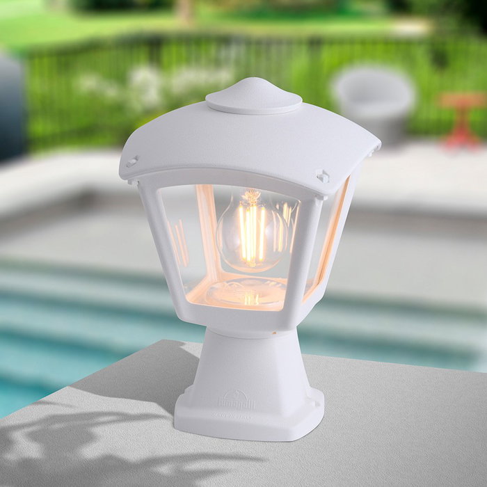Fumagalli Farol Sobremuro Disma/Roby IP55 Blanco E27 23W 220-240V 195x195x290 mm con Fijación