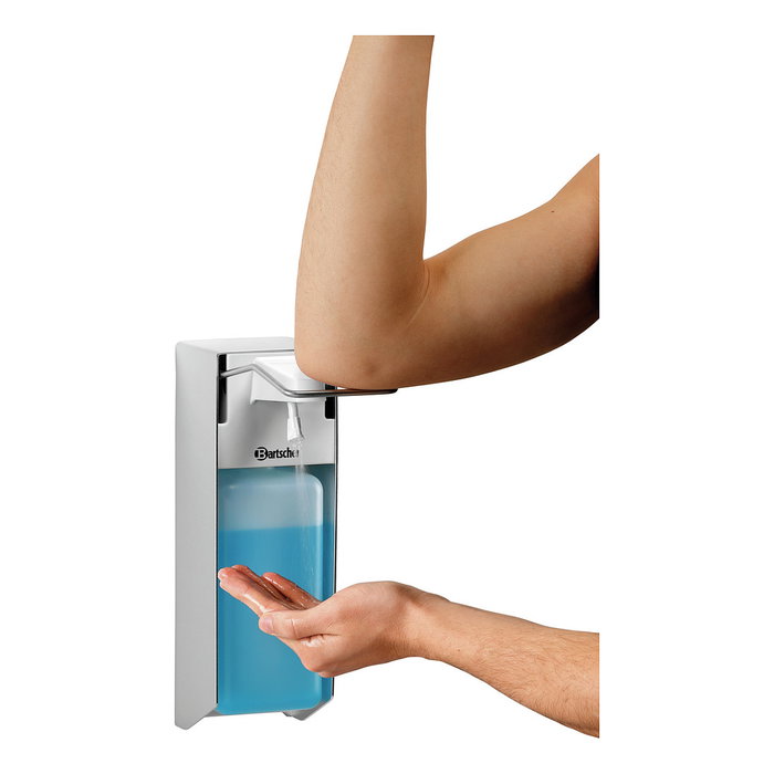 Bartscher Dispensador de desinfectante PS 0,9L-W 850019, 0,9 l, plata y blanco Bartscher Dispensador de desinfectante PS 0,9L-W 850019, 0,9 l, plata y blanco