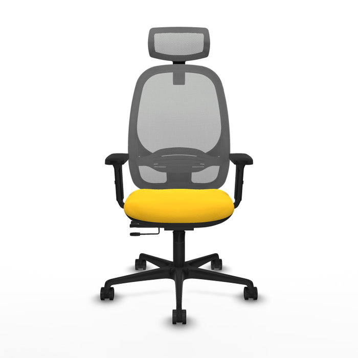 PIQUERAS Y CRESPO Silla de oficina Cilanco con mecanismo Sincro/Traslack, Amarillo y Gris PIQUERAS Y CRESPO Silla de oficina Cilanco con mecanismo Sincro/Traslack, Amarillo y Gris