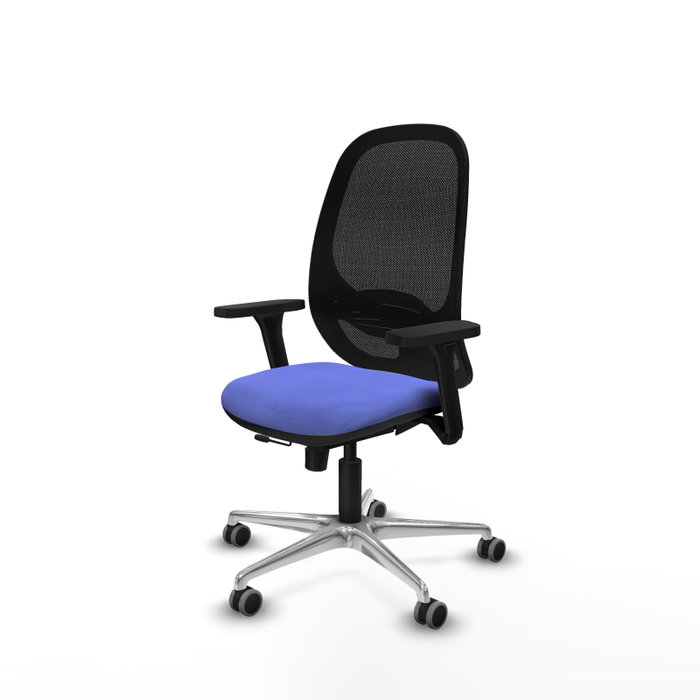 PIQUERAS Y CRESPO Silla de oficina Cilanco con mecanismo Sincro/Traslack, Azul claro y Negro