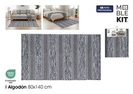 Moblekit Alfombra de Algodón Negro 80x140cm