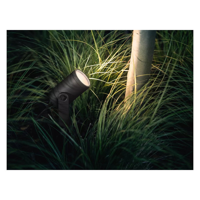 Philips Hue Lily White & Color Ambiance - Foco LED Exterior Inteligente IP65 para Exteriores, 640lm, Negro, Control por App/Alexa/Google/HomeKit, Modelo 8718696169087