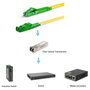 EQUIP 255104 Cable de conexión óptico Patchkabel, E2000/APC -> LC/APC, Duplex Monomodo OS2, 7 m, Color Amarillo, para Fibra de 9/125 µm