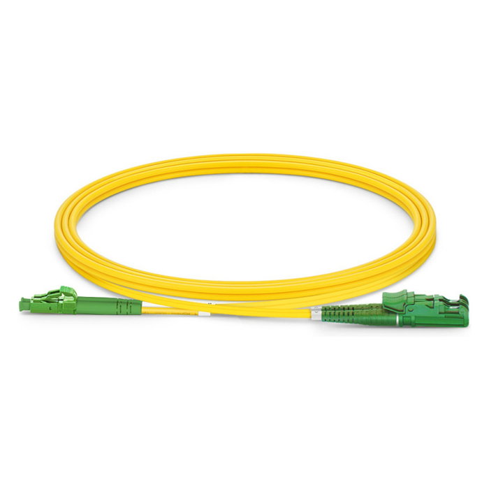 EQUIP 255104 Cable de conexión óptico Patchkabel, E2000/APC -> LC/APC, Duplex Monomodo OS2, 7 m, Color Amarillo, para Fibra de 9/125 µm