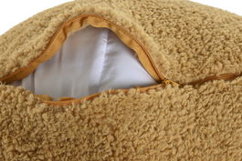 DKD Home Decor Cojin Suelo Boho Bucle 1c24 Mostaza 50 x 50 x 40 cm