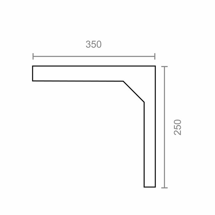 Micel Escuadra súper PLM03 blanca 350 x 250 mm