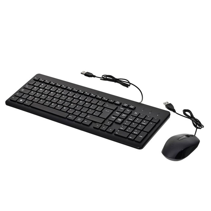 HP 150 Combo de teclado y ratón con cable, Negro