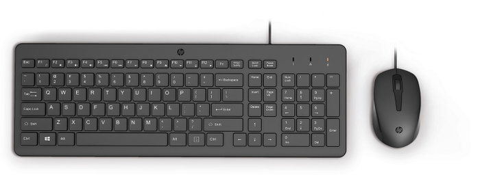 HP 150 Combo de teclado y ratón con cable, Negro