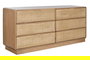 DKD Home Decor Cómoda Tropical Natural Roble, Ratán, MDF 45 x 81 x 182 cm