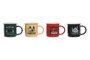 DKD Home Decor Set de 12 Tazas de Porcelana Camping Surtidas 340ml