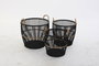 DKD Home Decor Set de 3 Cestas de Bambú Negro y Natural