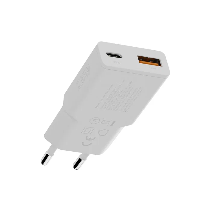 Xtorm XG2SL025 Cargador de Pared Blanco, Carga Rápida Quick Charge 3.0 y PD 33W, 2 Puertos (USB-C + USB-A), para Smartphone, Tablet y Reloj Inteligente