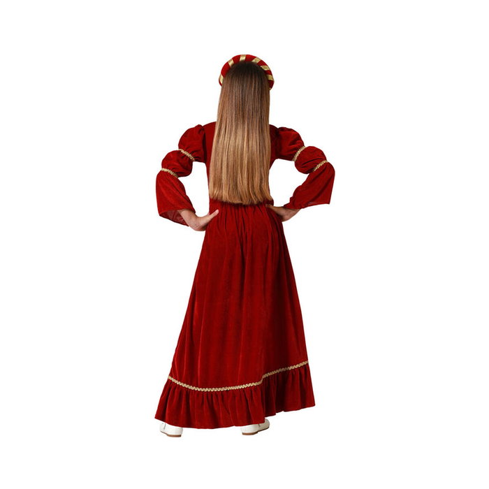 Atosa Disfraz Reina Medieval Rojo con Vestido y Diadema para Niña