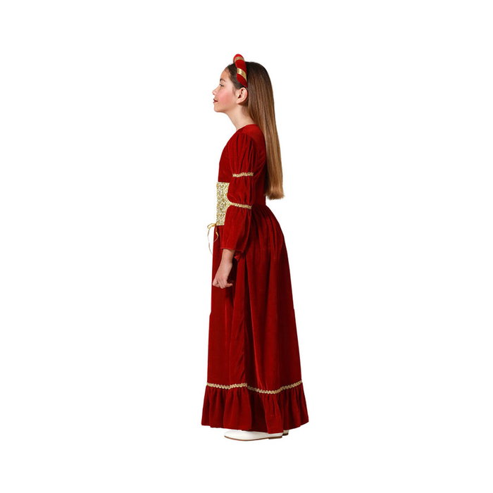 Atosa Disfraz Reina Medieval Rojo con Vestido y Diadema para Niña