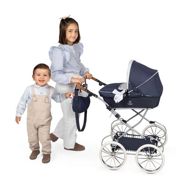 Decuevas Coche de Muñeca Plegable con Bolso Vintage para Muñecas de hasta 48 cm Decuevas Coche de Muñeca Plegable con Bolso Vintage para Muñecas de hasta 48 cm