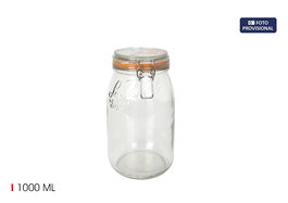 Inde Tarro Hermético de Vidrio 1000Ml, 10.9x14x17.4Cm (6 Unidades)